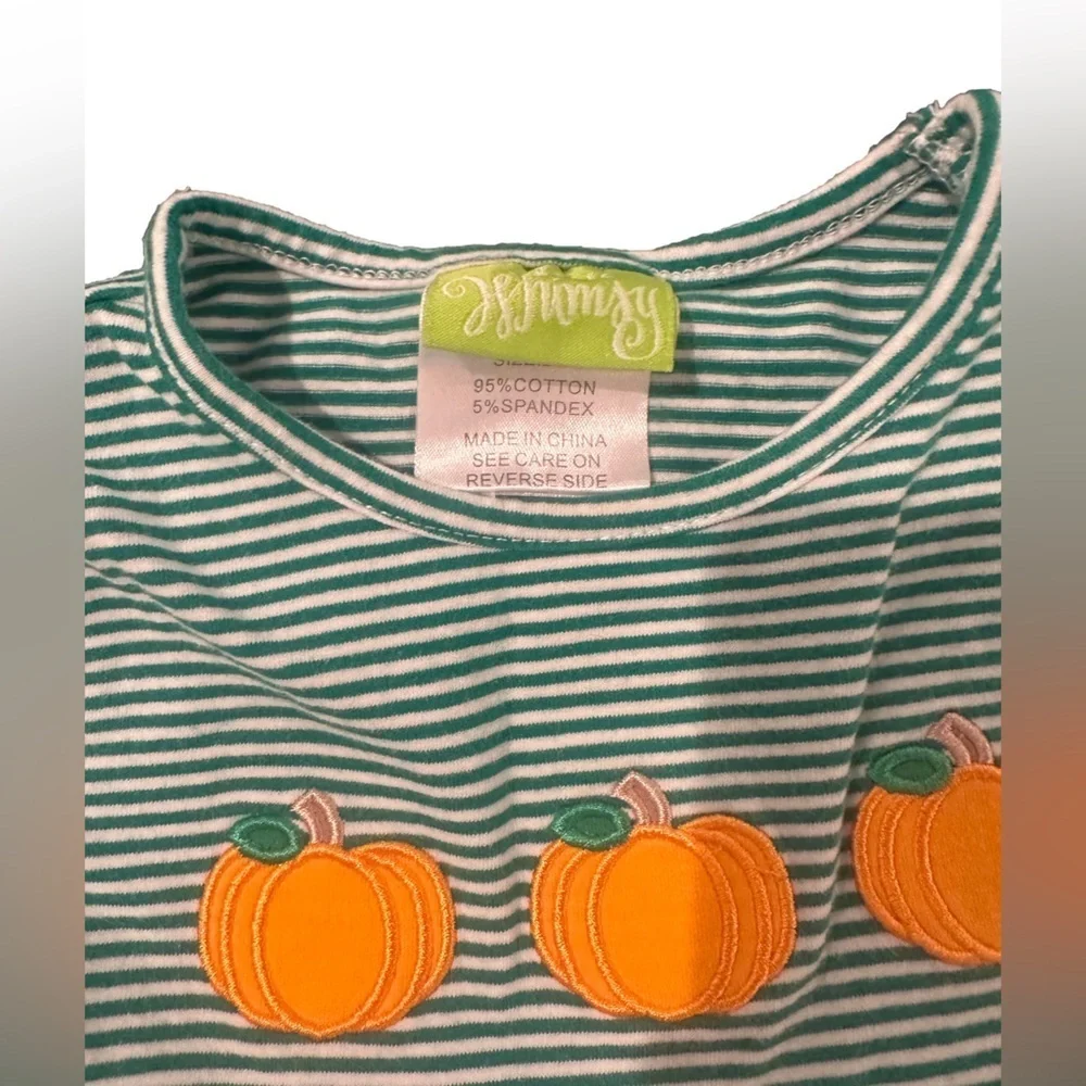 Kids Pumpkin Striped Outfit Set